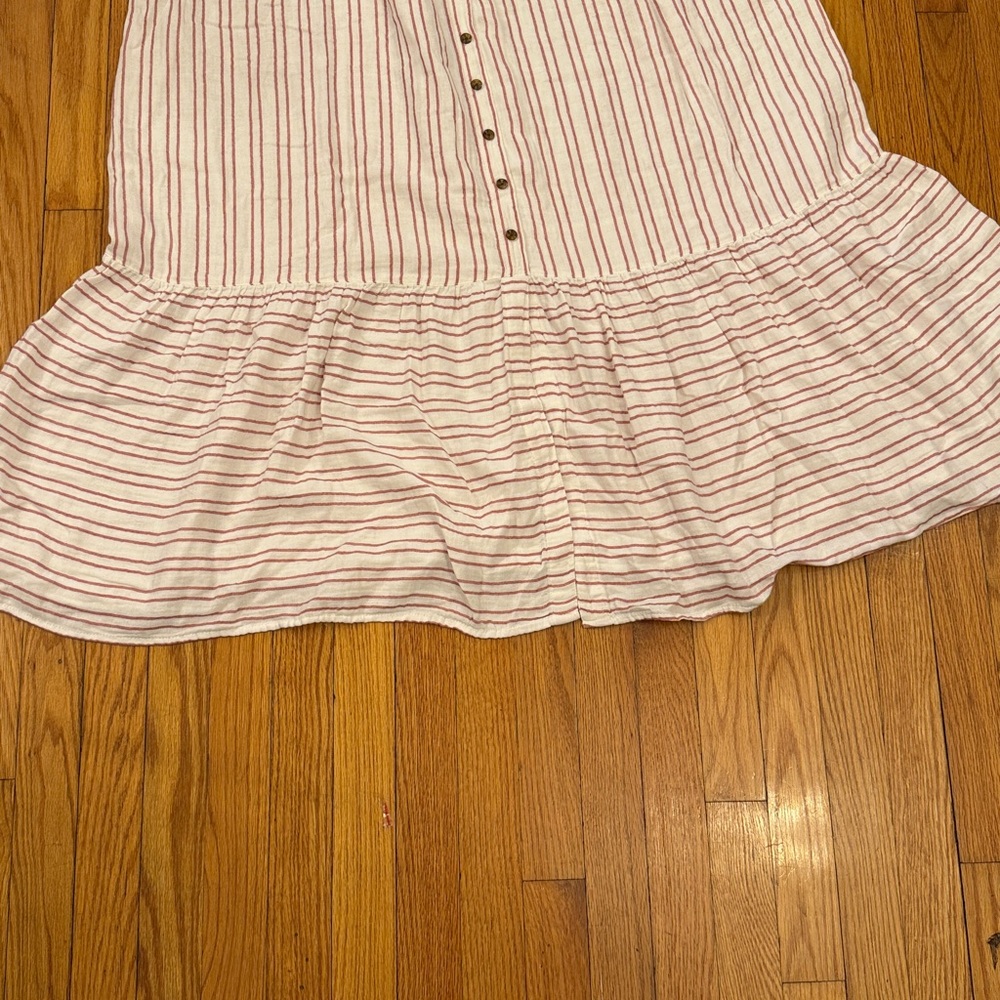 Maternity Sonoma Light Red Stripe Long  Dress - Picture 4 of 5